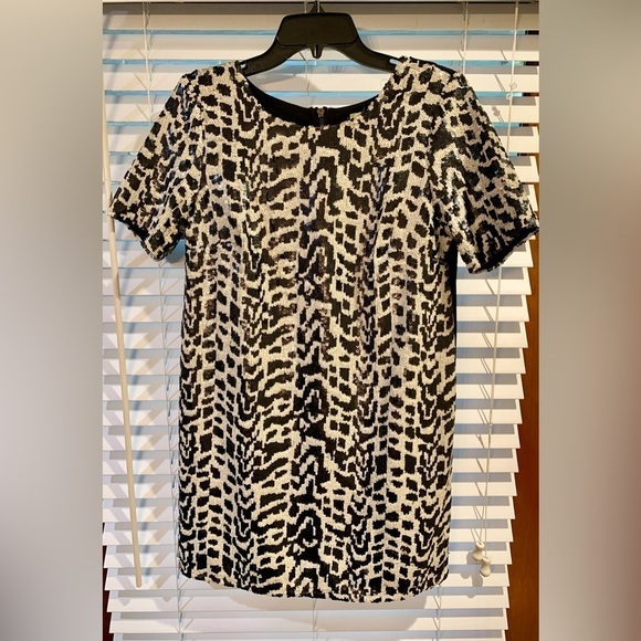 Gianni Bini Sequined Cow Print Dress Size Small - Picture 1 of 5
